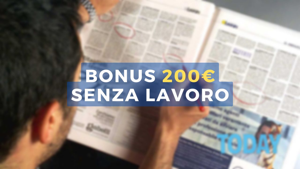 Bonus 200 euro senza lavoro