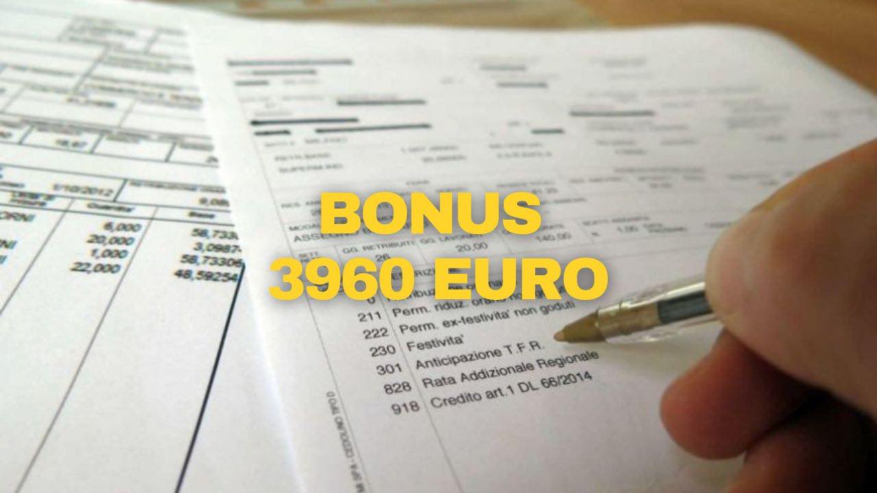 bonus sullo stipendio busta paga