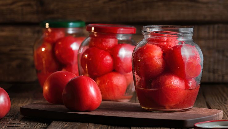 Tomatoes in a jar