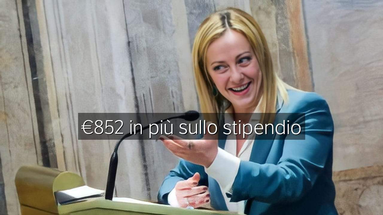 852 euro sullo stipendio