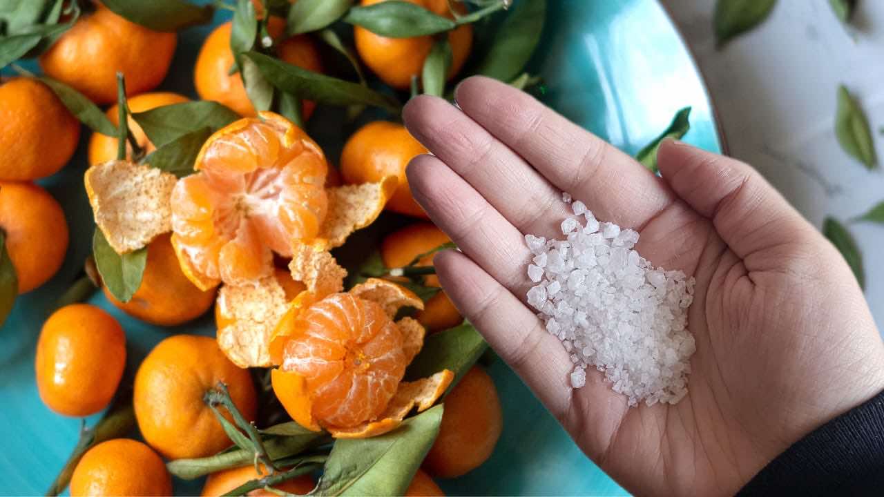 Mandarinkové slupky a sůl
