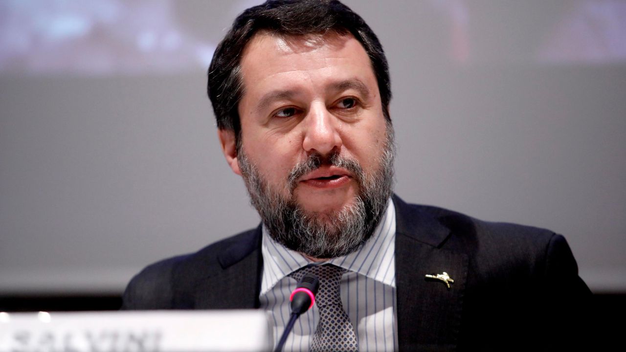 Matteo Salvini all'evento evento per Olimpiadi Cortina Milano 2026