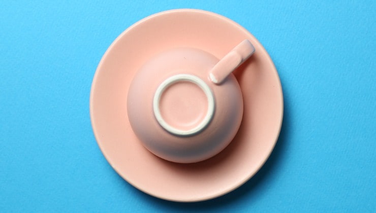 Base de taza de cerámica rosa