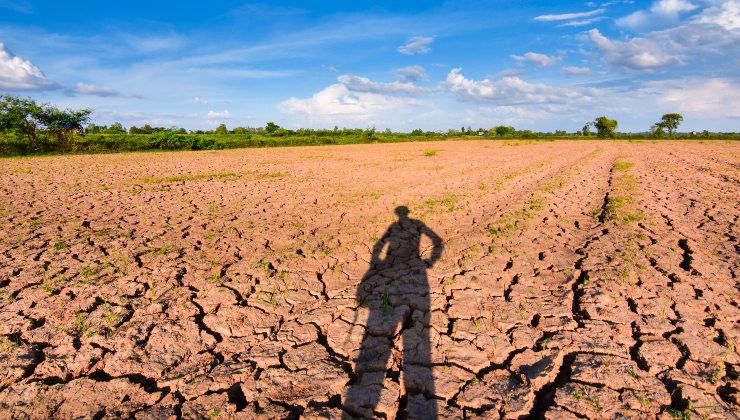 siccità a cauda dell'aumento delle temperature