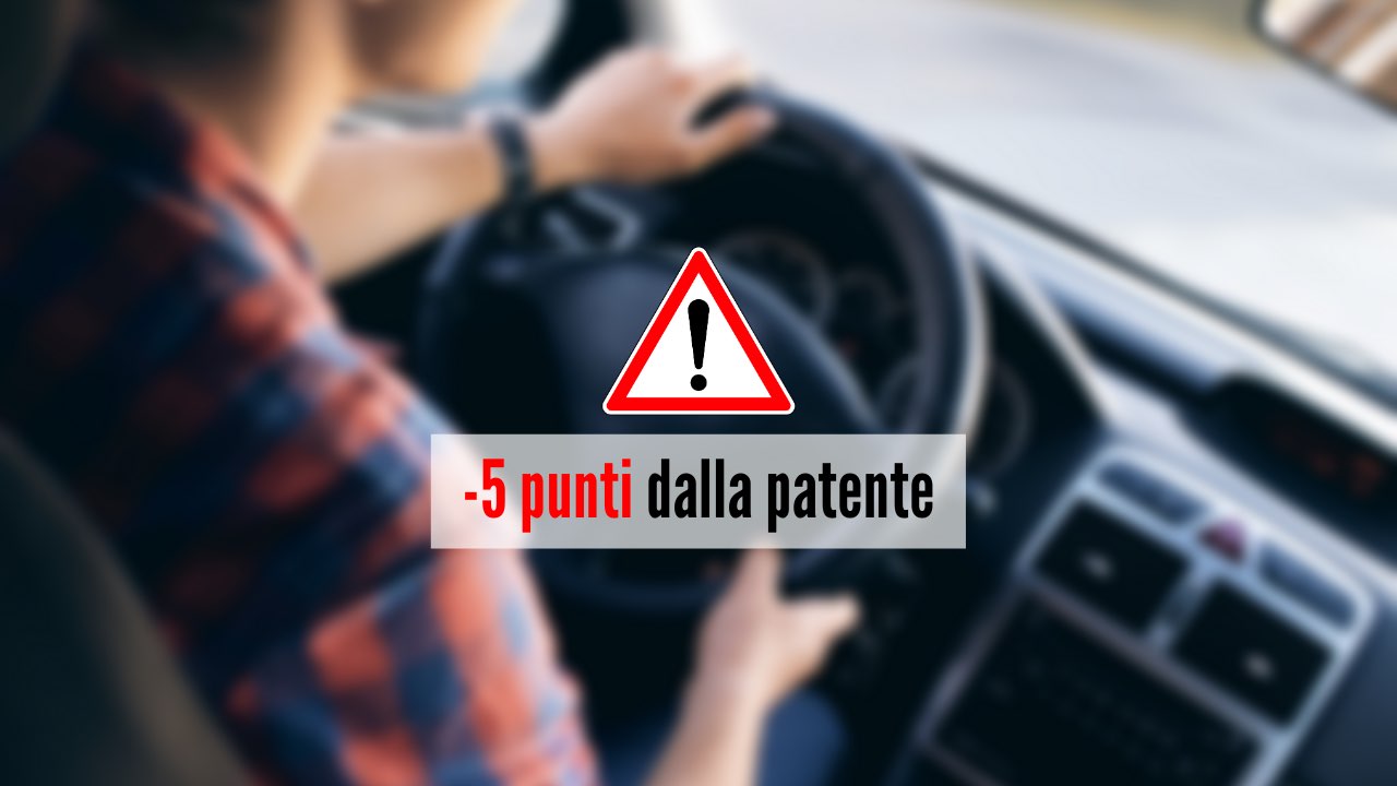 meno 5 punti dalla patente