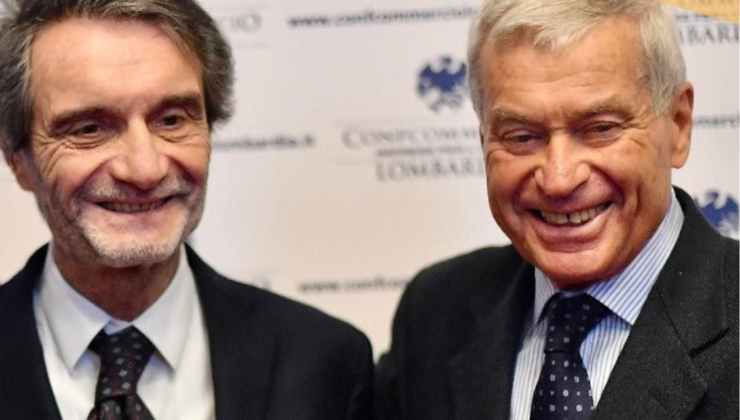 Carlo Sangalli e il Presidente della Regione Lombardia Attilio Fontanaa