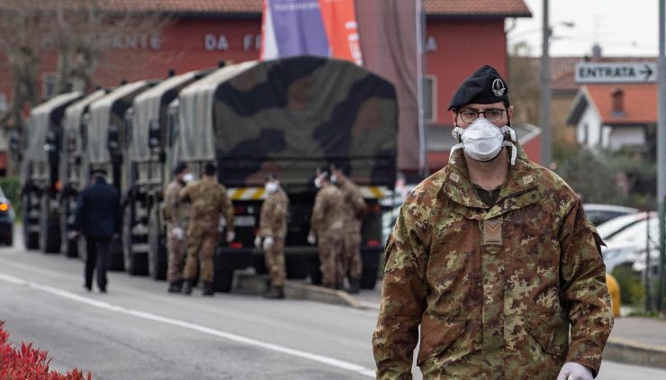 Lockdown 2020, militari in strada