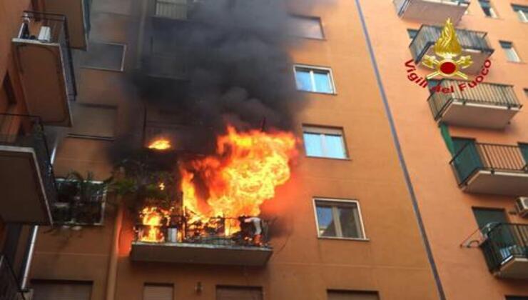 Incendio in appartamento di Milano