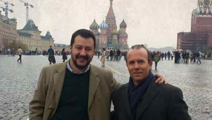 Matteo Salvini e Gianluca Savoini a Mosca