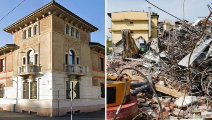 Villetta Liberty a Milano demolita