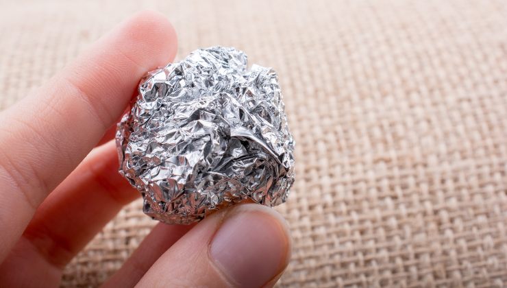 Aluminum foil in the bag