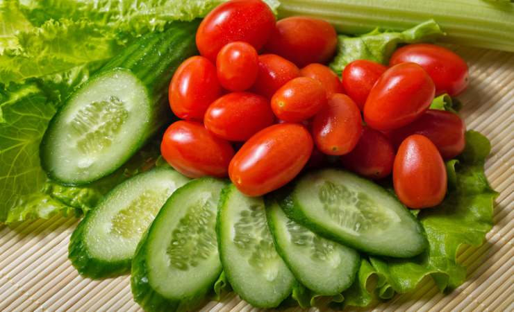 cucumbers and tomatoes