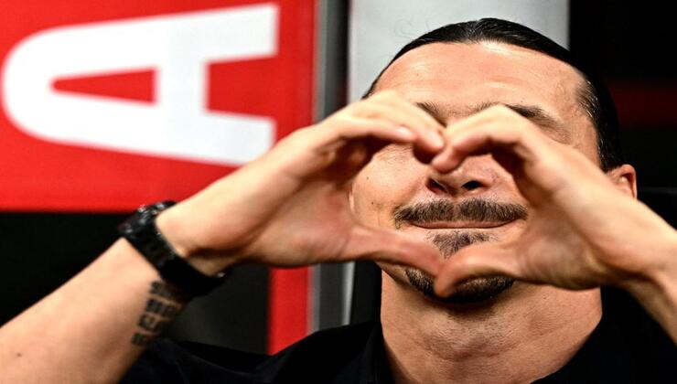 Ibra mostra il simbolo del cuore