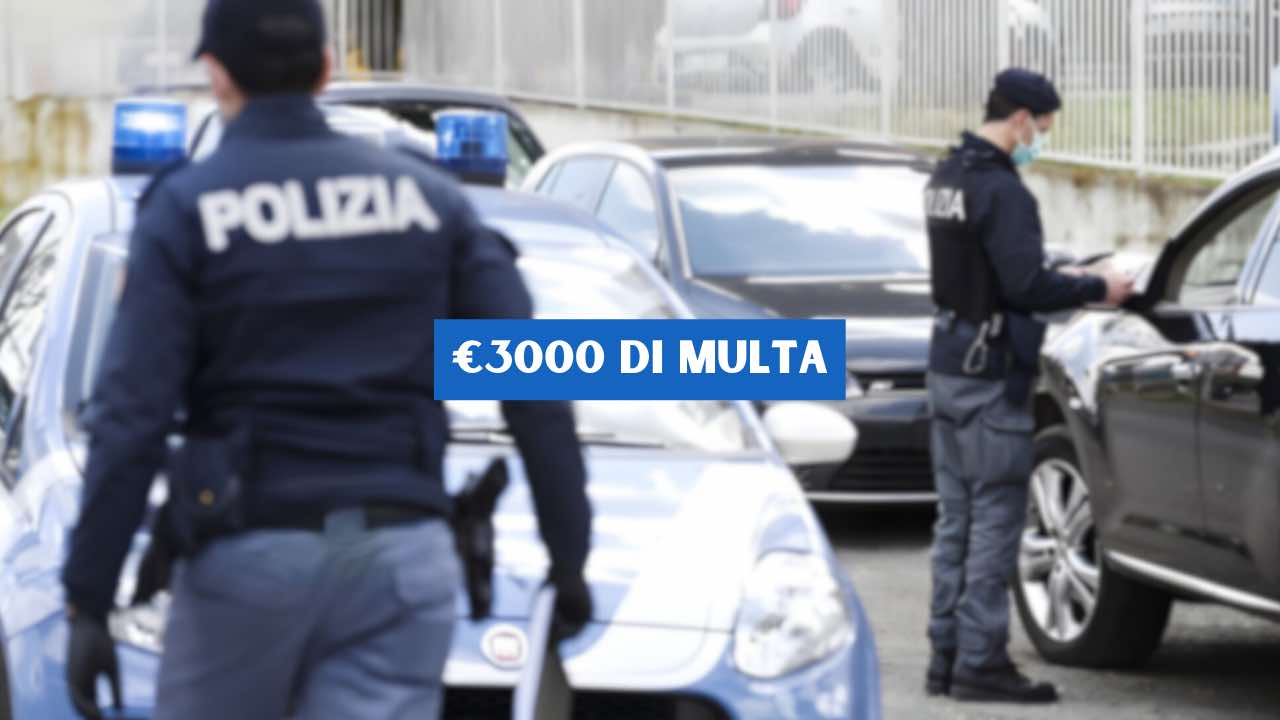 Multa di 3000 euro