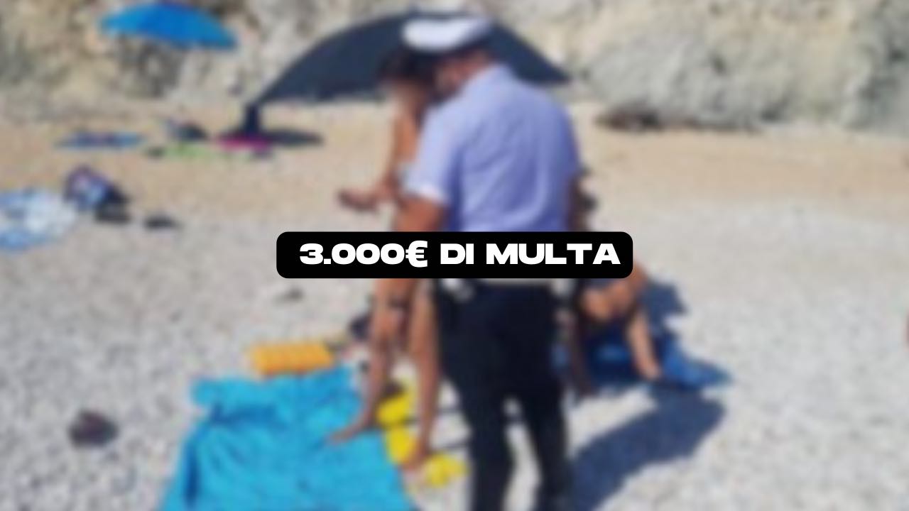 Multa in spiaggia