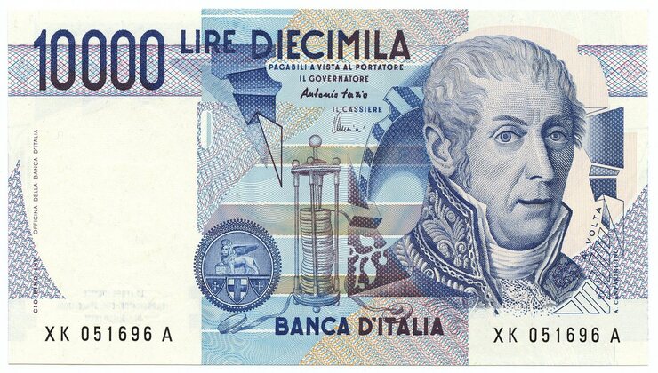 10 mila lire Alessandro Volta