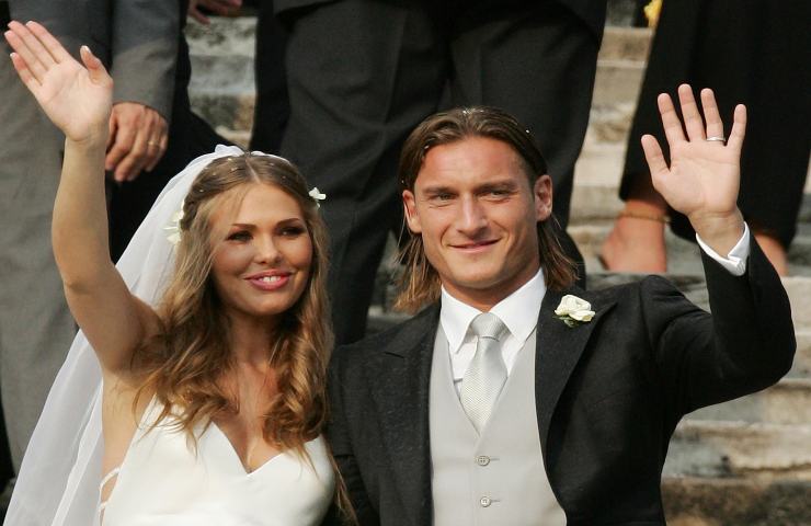 Totti e Ilary il giorno del loro matrimonio.